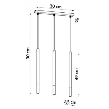 Lampa Závěsná Sollux Ligthing MOZAICA 3L, G9 3x12W LED, čierna/zlato