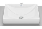 Umývadlo na postavenie na dosku Roca 50 cm, obdĺžniková, bez otvoru pre batériu, FINECERAMIC - Biela