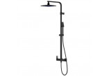 Sprchový set Corsan Ango,Horná sprcha LED, otočné výtokové rameno, čierna