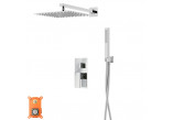 Sprchový set s batériou termostatickou i a sprchovou hlavou Corsan Ango,Horná sprcha 25cm, chróm