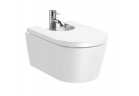 Závesný bidet Roca Inspira Round 37x56 cm, S povrchom Superglaze - biely