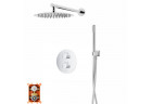 Sprchový set s batériou termostatickou a sprchou Corsan Ango,Horná sprcha okrúhla śr. 25cm, chróm