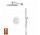Sprchový set s batériou termostatickou a sprchou Corsan Ango,Horná sprcha okrúhla śr. 25cm, chróm