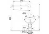 Drezová batéria Franke Sirius L Side pull-out , výška 333mm, otočné i výsuvná sprcha, chróm