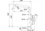 Drezová batéria Franke Urban , výška 308mm, otočné výtokové rameno, cappuccino