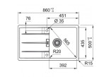 Drez wbudowywany, Franke Centro CNG 611-86 - biely polarny