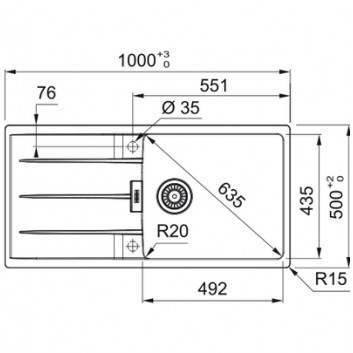 Drez wbudowywany, Franke Centro CNG 611-100 XL - biely polarny