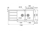 Drez wbudowywany, Franke Centro CNG 621-116 - biely polarny