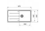 Drez wbudowywany, Franke Basis BFG 611-97 ,biely polarny