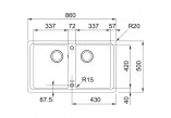 Drez wbudowywany, Franke Basis BFG 620-34-34 ,biely polarny