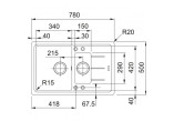 Drez wbudowywany, Franke Basis BFG 651-78 ,biely polarny