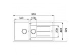 Drez wbudowywany, Franke Basis BFG 651-97 , biely polarny