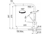 Batéria kuchena Franke Atlas Neo pull-out, výška 297mm, výsuvná sprcha, antracit