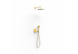 Sprchový set Tres 004, podomietkový, s hlavovou sprchou okrągłą 30 cm - zlatý matnéný