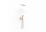 Sprchový set Tres 005, podomietkový, s hlavovou sprchou okrągłą 30 cm - zlato różowe matowe