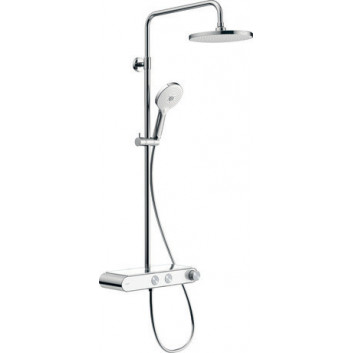 Sprchová tyč 810mm, Duravit - Chróm/Biely lesklý