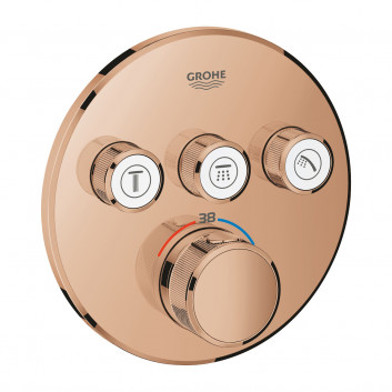 Batéria podomietková Grohe Grohtherm SmartControl termostatická 3-prijímače vody - polished nickel 