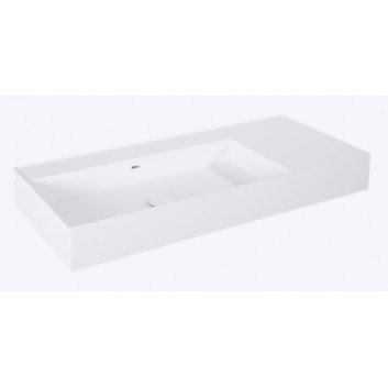 Umývadlo stenová ľavé 80x45.5cm, Elita Solid-Surface, biely matnéný