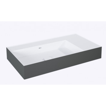 Umývadlo stenová ľavé DUO 120.5x45.5cm, Elita Solid-Surface, anthracite matnéný