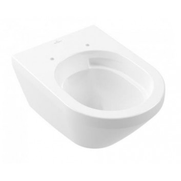 Závesné wc Villeroy&Boch Omnia Architectura, 53x37 cm, bez splachovacieho kruhu S povrchom CeramicPlus, s pozvoľným sklápaním sedadlo široké