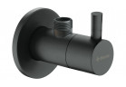 Ventil rohový s keramickou hlavou 1/2"-3/8" okrúhly, Deante, nero