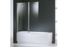 Vaňová zástena Novellini Aurora 2 - 120x150 cm, biele profily, sklo Aqua