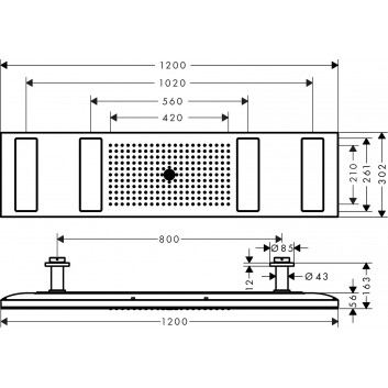 Modul s termostatom Axor ShowerSolutions Select 670/90 do 5 prijímačov, podomietkový - zlatý optyczny leštený