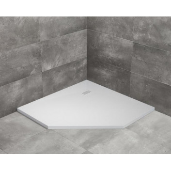 Päťuholníková vanička levý s panelom Radaway Doros PT E Compact 100x80cm biely