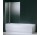 Vaňová zástena Novellini Aurora 3 s pevnou stenou - 98x150 cm, saténové profily, sklo satén