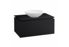 Skrinka podumývadlová Villeroy & Boch Legato, 80x38x50cm, 1 zásuvka - čierna matnéný