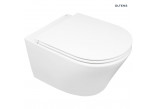 Misa WC Oltens Jog Stille 36x52 cm Závěsná PureRim SmartClean s pozvoľným sklápaním sedadlo Slim biely lesklá
