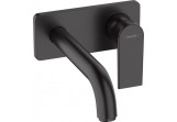 Umyvadlová batéria Hansgrohe Vernis Shape páková, s výtokovým ramenom 20,7 cm, stenová, podomietková - čierna matnéný