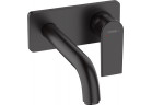 Umyvadlová batéria Hansgrohe Vernis Shape páková, s výtokovým ramenom 20,7 cm, stenová, podomietková - čierna matnéný