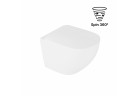Závesné wc WC Excellent Luqa 48 cm, bez splachovacieho kruhu, z system spłukiwania Spin 360, s pozvoľným sklápaním sedadlo - biely lesklá