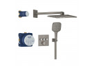 Podomietkový Sprchový set Grohe Grohtherm Smartcontrol, s termostatom, s hlavovou sprchou Rainshower SmartActive 310 Cube - brushed hard graphite