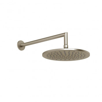 Horná sprcha Gessi Anello, okrúhla, 250mm, regulowana, s ramenom nastenným 358mm - Copper Brushed PVD