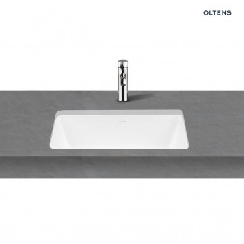Umývadlo na postavenie na dosku Oltens Hamnes, 60x42,5cm, Oválna, bez prepadu, povlak SmartClean, biela