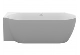 Vaňa voľne stojaca Ravak Freedom Corner II Tec 175x86 cm, wariant levý - Smoke Grey-biela, osłona odpływu biela