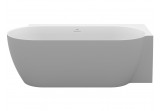 Vaňa voľne stojaca Ravak Freedom Corner II Tec 175x86 cm, wariant pravé - Smoke Grey-biela, osłona odpływu biela