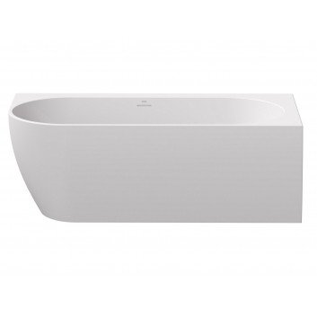 Vaňa voľne stojaca Ravak Freedom Corner II Tec 175x86 cm, wariant pravé - Smoke Grey-biela, osłona odpływu biela