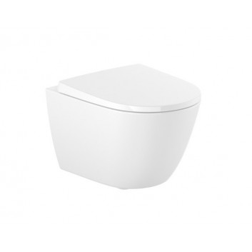 ROCA Misa WC závesné Rimless Compacto s pozvoľným sklápaním sedadlo (Súprava)