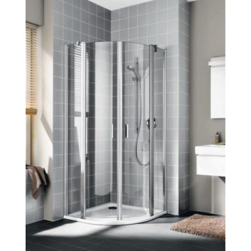 Lietacie dvere Kermi Filia XP 1-Krídlové s pevným poľom, otwierane w prawo, szer. 90 cm, wys. 200 cm, saténové profily, sklo číre z KermiClean