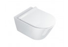 Súprava Catalano Zero New závesné WC 35x50 cm, bez splachovacieho kruhu, biela + sedadlo s pozvoľným sklápaním slim + mocowania