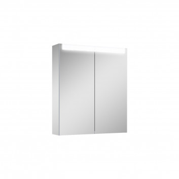 Závěsná skrinkaka so zrkadlom Elita Medium, 80cm, 2 dvierka, 4 szklane półki, gniazdko elektrické, šedý