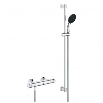 Batéria sprchová s termostatom Grohe Precision Flow, na stěnu, so sprchovým systemom - chróm