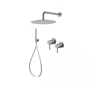 Sprchový set Vema Tiber Steel, podomietkový, 2 výstupy vody, Horná sprcha 30cm, nerez inox