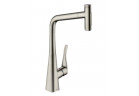 Drezová batéria Hansgrohe Metris Select M71, páková 320, výsuvná sprcha, 2jet, sBox - brúsená oceľ finish