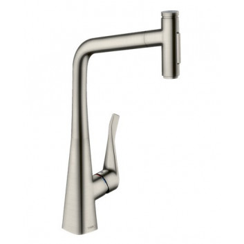 Drezová batéria Hansgrohe Metris Select M71, páková 320, 1jet - brúsená oceľ finish