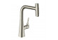 Drezová batéria Hansgrohe Metris Select M71, páková 320, výsuvná sprcha, 2jet, sBox - brúsená oceľ finish