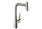 Drezová batéria Hansgrohe Metris Select M71, páková 240, výsuvná sprcha, 2jet, sBox - brúsená oceľ finish